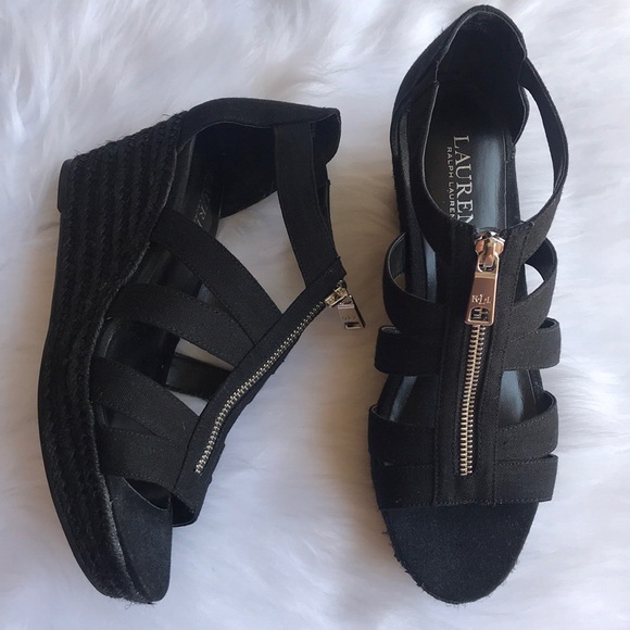 Ralph Lauren 🖤 Kelcie Linen Zip Wedge - Picture 5 of 8